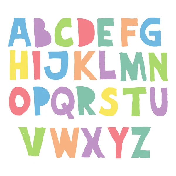 Colourful Rainbow Nursery Alphabet Poster Alphabet Print Abc Wall Art — Archivo Imágenes Vectoriales