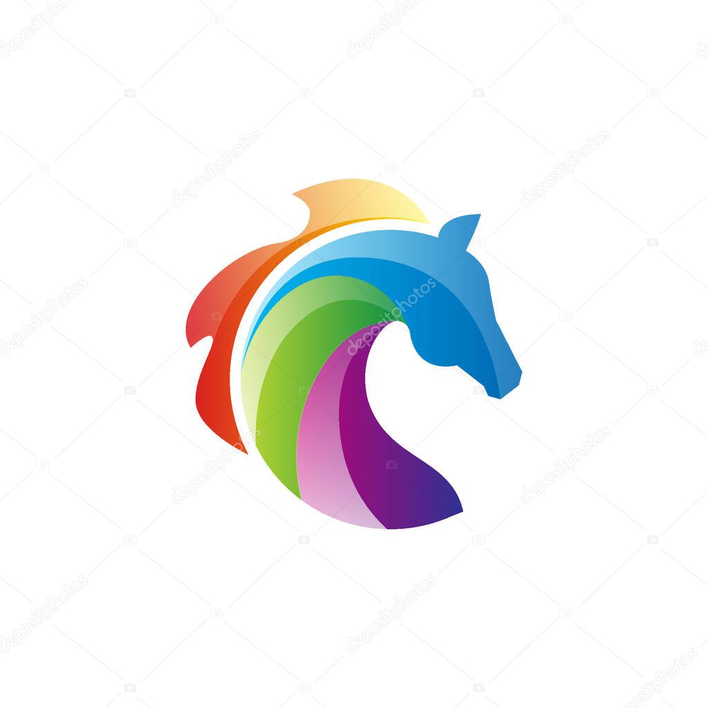  horse logo gradient colorful style