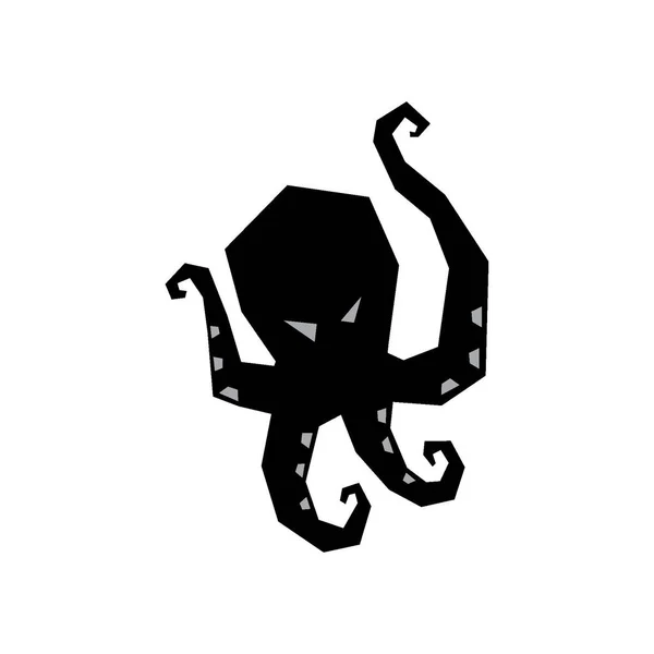 Logótipo Geométrico Polvo Silhueta Com Logotipo Tentacles Octopus Simple Shape —  Vetores de Stock