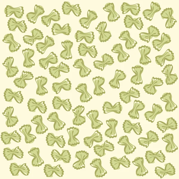 Yellow farfalle pattern Italian pasta. Vector — Wektor stockowy