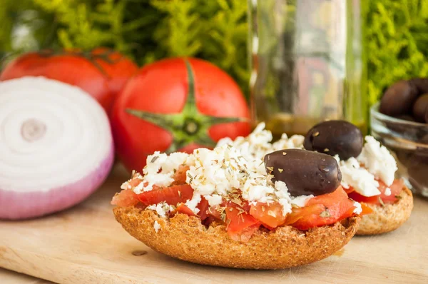 Greek salad olives with oregano and feta — Zdjęcie stockowe