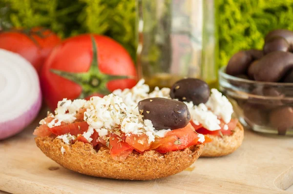 Greek salad olives with oregano and feta — Zdjęcie stockowe