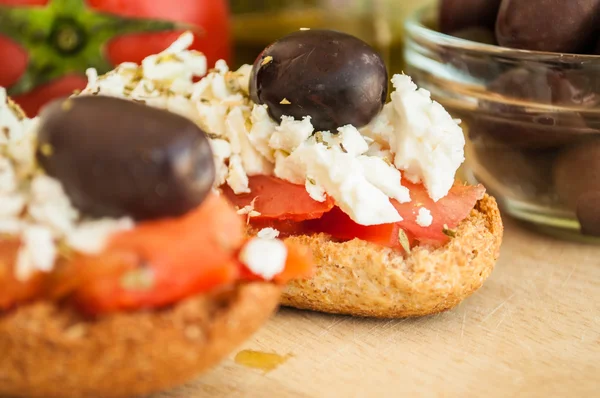 Greek salad olives with oregano and feta — Zdjęcie stockowe