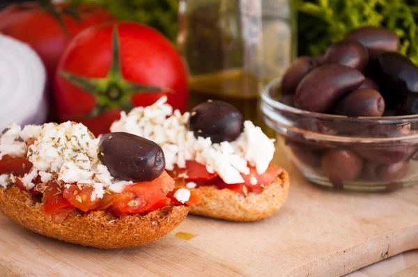 Greek salad olives with oregano and feta — Zdjęcie stockowe