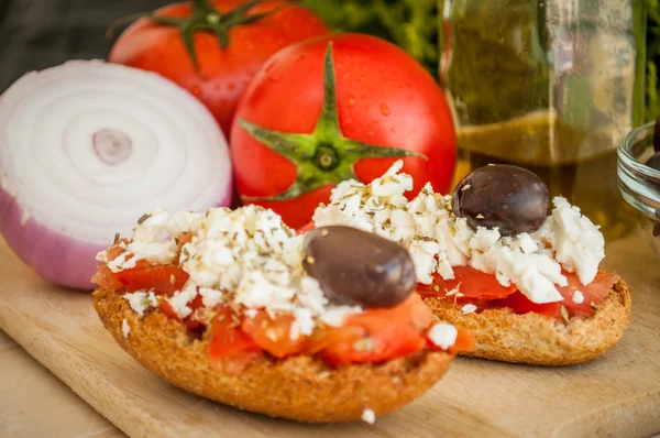 Greek salad olives with oregano and feta — Zdjęcie stockowe