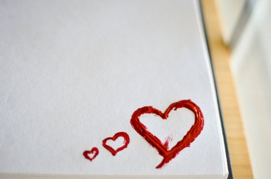 Kırmızı kalp aşk. Sanat oil(acryl) boyar. Sevgililer günü