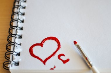 Kırmızı kalp aşk. Sanat oil(acryl) boyar. Sevgililer günü