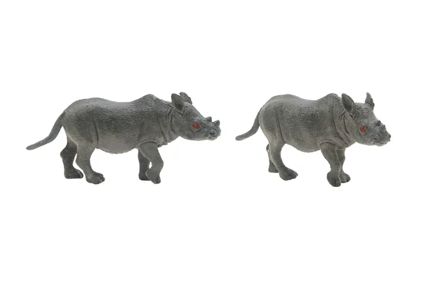Izolované nosorožce hračky Foto. — Stock fotografie