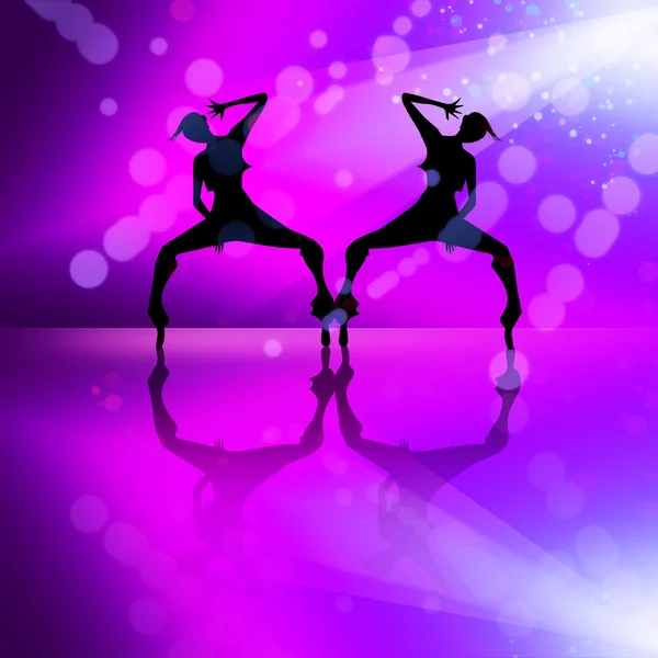 Danza ragazze silhouette illustrazione . — Foto Stock