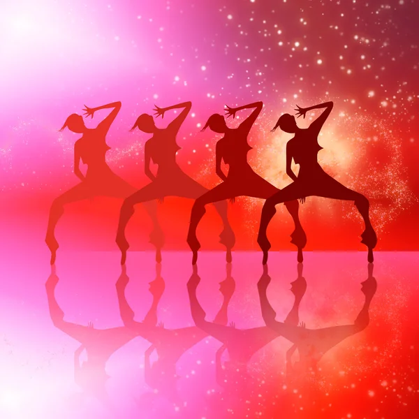 Danza ragazze silhouette illustrazione . — Foto Stock