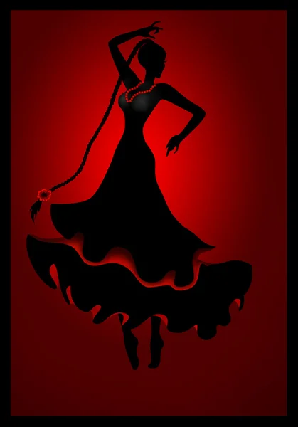 Dancing girl silhouette illustration — Stock Photo, Image