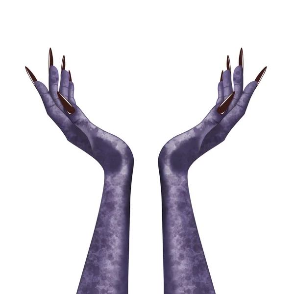 İzole kötü cadı eller.