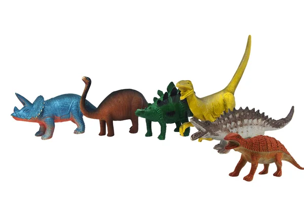 Isolé dinosaures jouets photo . — Photo