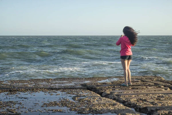 Peisaj Marin Din Argentina Stânci Mare — Fotografie, imagine de stoc