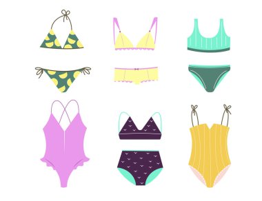 Altı tane parlak mayo takımı.