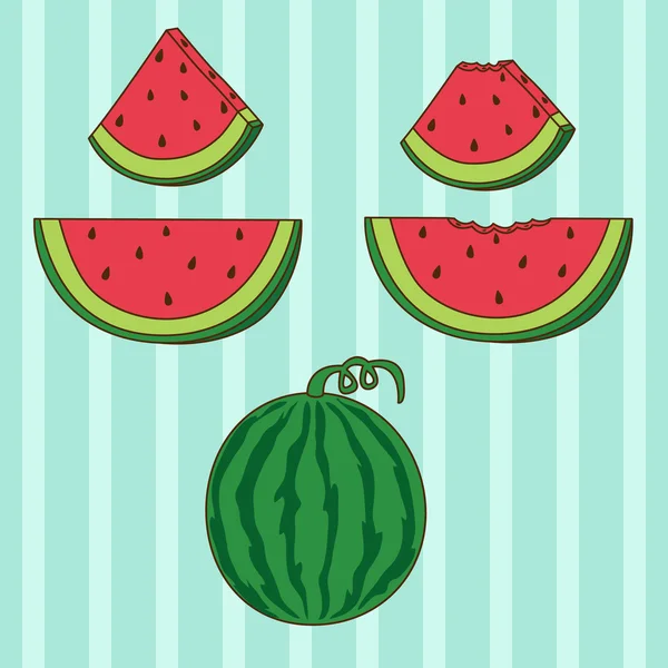 Set of Watermelon — Stock Vector