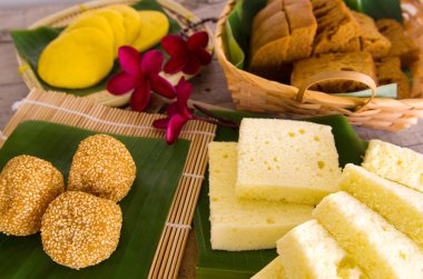 Assorted Tradisional malaysia cakes and deserts clipart