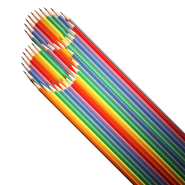 Szám 8, színes ceruzával készült — Stock Fotó