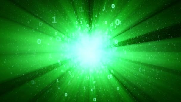 Digital binary Sun in cyberspace — Stock Video