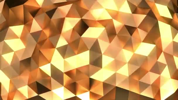 Arrière-plan abstrait doré des triangles de shinning - boucle basse poly, sans couture 