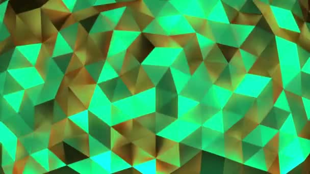 Rusty - sfondo astratto smeraldo di triangoli (poli basso) loop senza cuciture — Video Stock