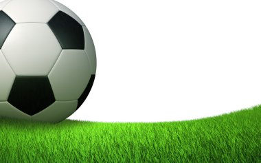 Futbol topu yakın çekim çimenlerin üzerinde