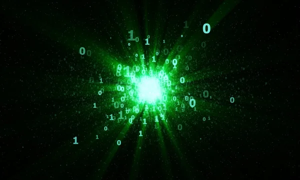Цифровая двойная звезда в киберпространстве — стоковое фото