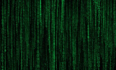 Siber dijital çizgilerle zincir asılı ikili