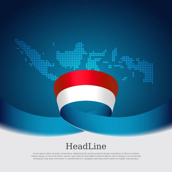 インドネシアの国旗の背景 モザイクマップ 青の白の背景にインドネシアのフラグ 全国ポスター ベクトルデザイン 国家の愛国的旗 カバー ビジネスチラシ — ストックベクタ
