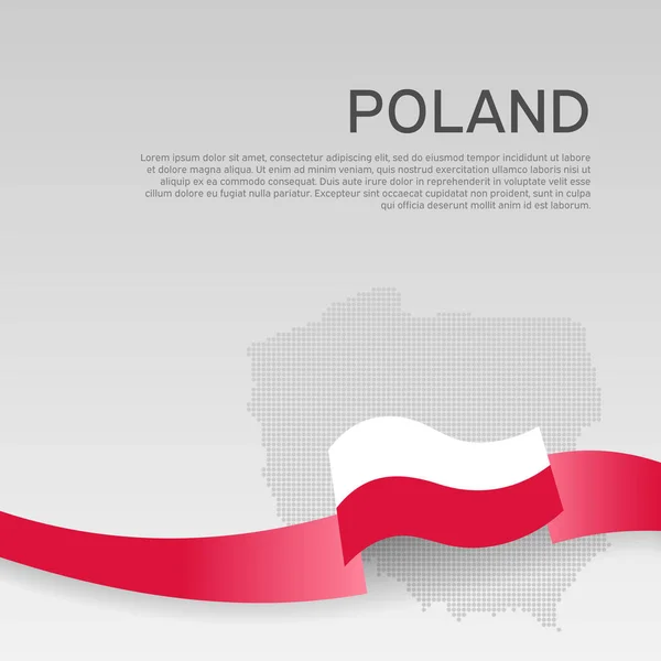 Polska Falista Flaga Mozaika Białym Tle Kolory Flagi Falistej Wstążki — Wektor stockowy