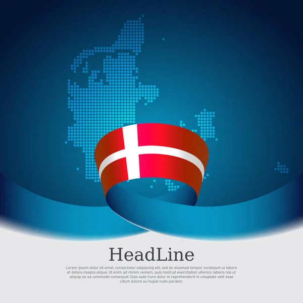 Pozadí Dánské Vlajky Dánský Národní Plakát Dánská Vlajka Mozaiková Mapa — Stockový vektor