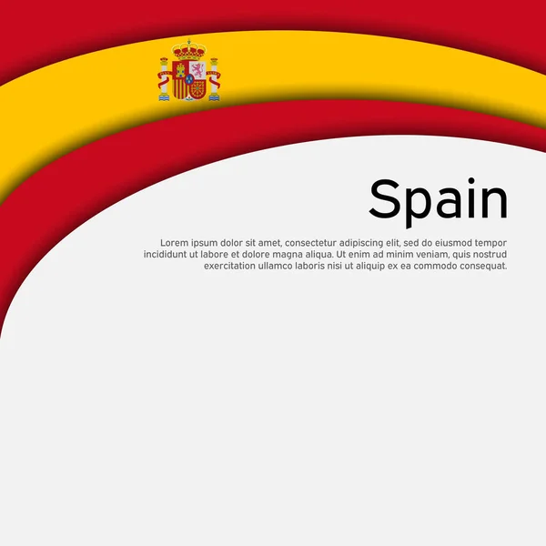 Абстрактно Размахивая Испанским Флагом Стиль Покроя Бумаги Креативный Фон Оформления — стоковый вектор