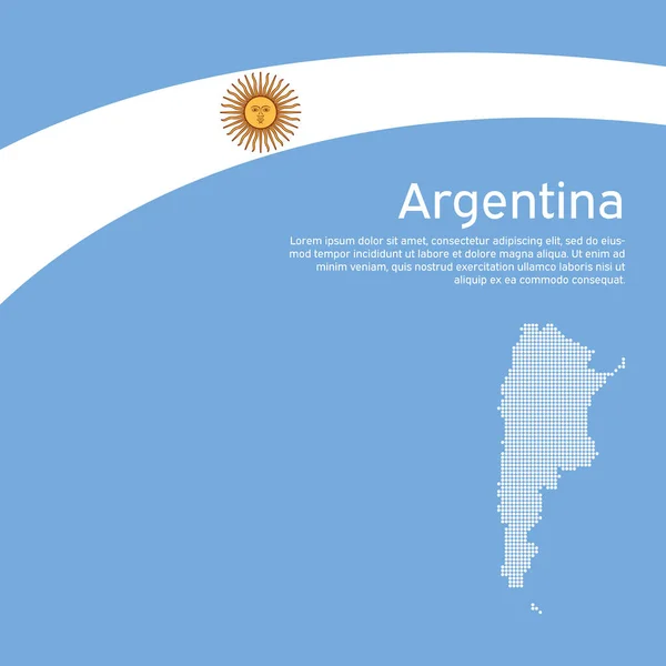 Bandera Ondeante Abstracta Mapa Mosaico Argentina Fondo Creativo Para Diseño — Vector de stock
