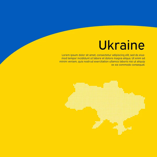 Soyut Dalgalanan Bayrak Ukrayna Mozaik Haritası Vatansever Tatil Kartı Tasarımı — Stok Vektör