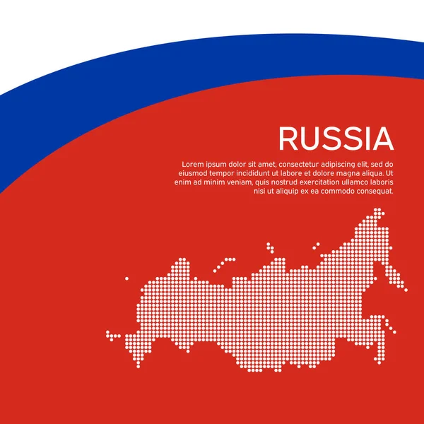 Abstract Waving Flag Mosaic Map Russia Flat Style Creative Background — Stock Vector