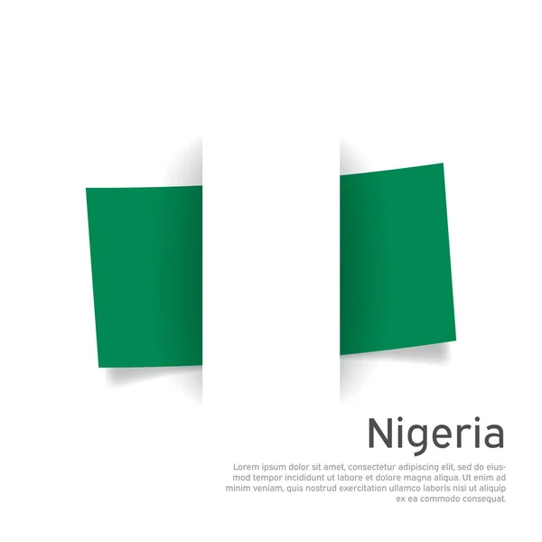 Drapeau Nigéria Dans Style Coupe Papier Arrière Plan Créatif Pour — Image vectorielle