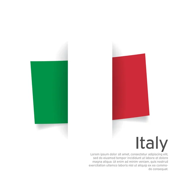 Bandiera Italia Stile Taglio Carta Sfondo Creativo Italia Colori Bandiera — Vettoriale Stock