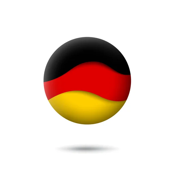 Ikona Flagi Niemiec Kształcie Koła Machanie Wietrze Streszczenie Machające Niemiecką — Wektor stockowy