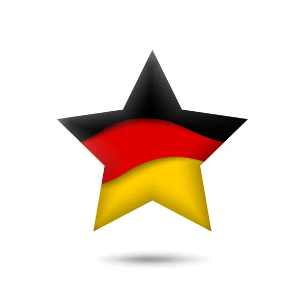 Εικόνα Σημαίας Γερμανίας Σχήμα Αστεριού Κουνάει Τον Άνεμο Αφηρημένη Κυματιστή — Διανυσματικό Αρχείο