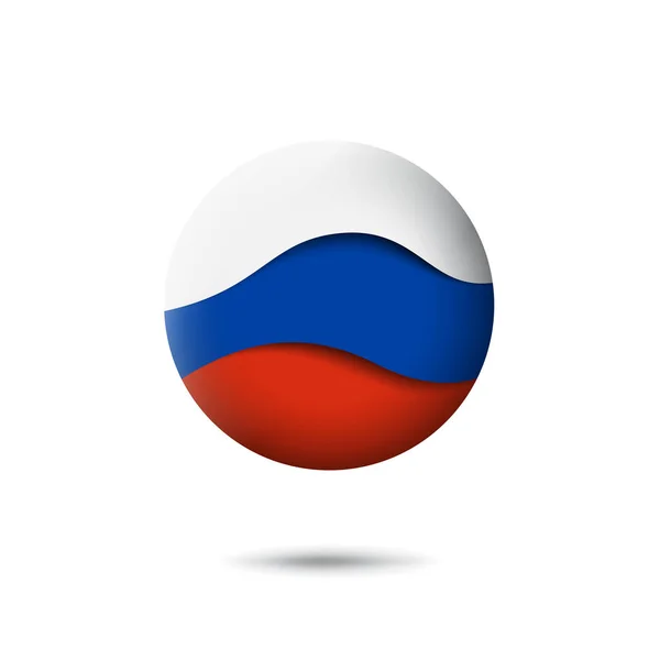 Εικόνα Της Ρωσικής Σημαίας Σχήμα Κύκλου Κουνάει Τον Άνεμο Αφηρημένη — Διανυσματικό Αρχείο