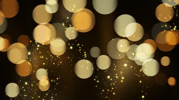 Розкішний Фон Боке Золотими Блискітками Красива Золота Конфетті Чарівним Світлом — стокове відео