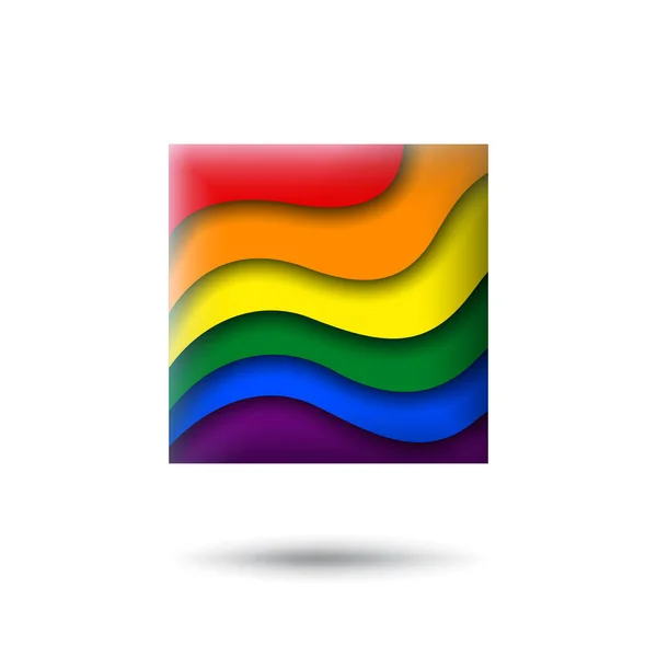 Concepto Lgbt Arco Iris Orgullo Bandera Lgbtq Icono Forma Cuadrado — Vector de stock