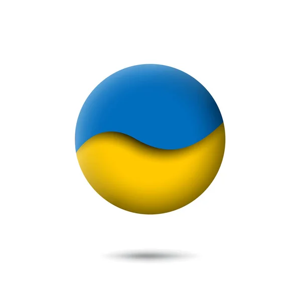 円の形をしたウクライナの旗のアイコン アブストラクトウクライナの旗を振って 紙のカットスタイル ベクトル記号 アイコン 丸ボタン — ストックベクタ