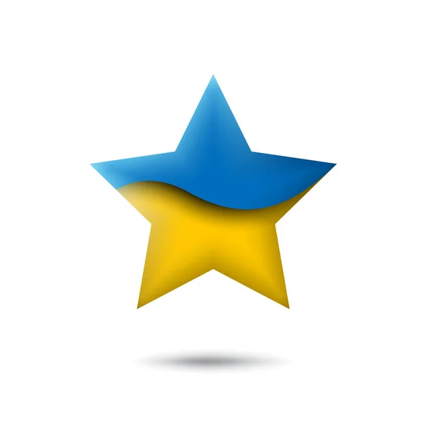 Ukraine Flag Icon Shape Star Waving Wind Abstract Waving Flag — Wektor stockowy