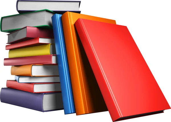 Uma Pilha Livros Multicoloridos Conceito Educação Volta Escola Ilustração — Fotografia de Stock