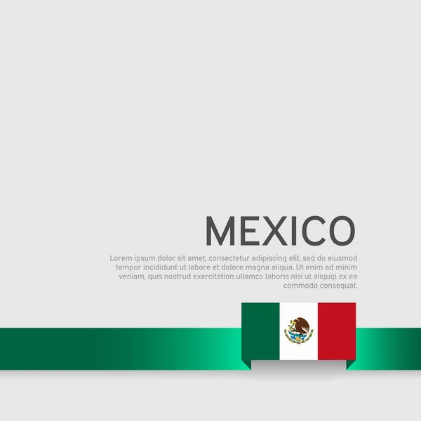 Mexiko Flagge Auf Weißem Hintergrund Vector Banner Design Mexikanisches Nationalplakat — Stockvektor