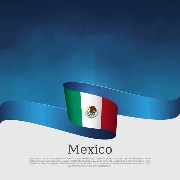 Mexiko Flagge Auf Blau Weißem Hintergrund Vector Banner Design Mexikanisches — Stockvektor