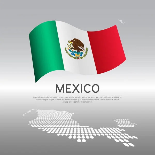 Mexiko Flagge Mosaikkarte Auf Hellem Hintergrund Vector Banner Design Mexikanisches — Stockvektor