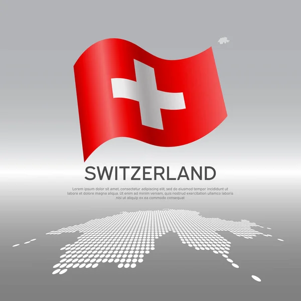 Σημαία Ελβετίας Ψηφιδωτός Χάρτης Φόντο Φωτός Σχεδιασμός Πανό Διάνυσμα Ελβετία — Διανυσματικό Αρχείο