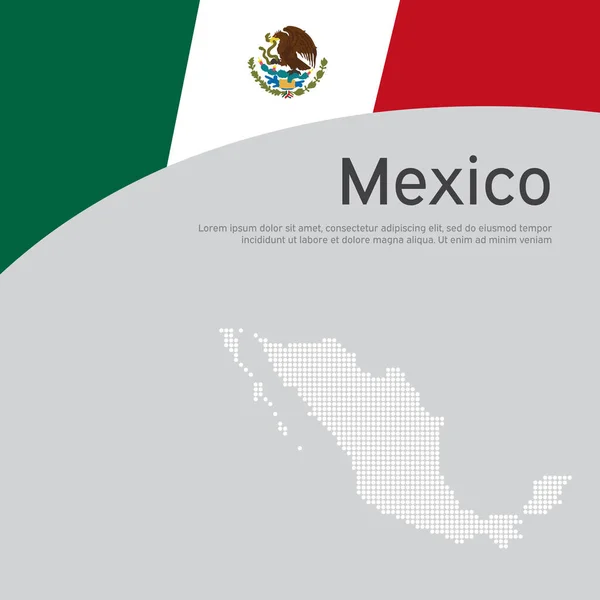 Meksika Bayrağı Mozaik Haritası Sallayan Soyut Bir Harita Tatil Kartı — Stok Vektör